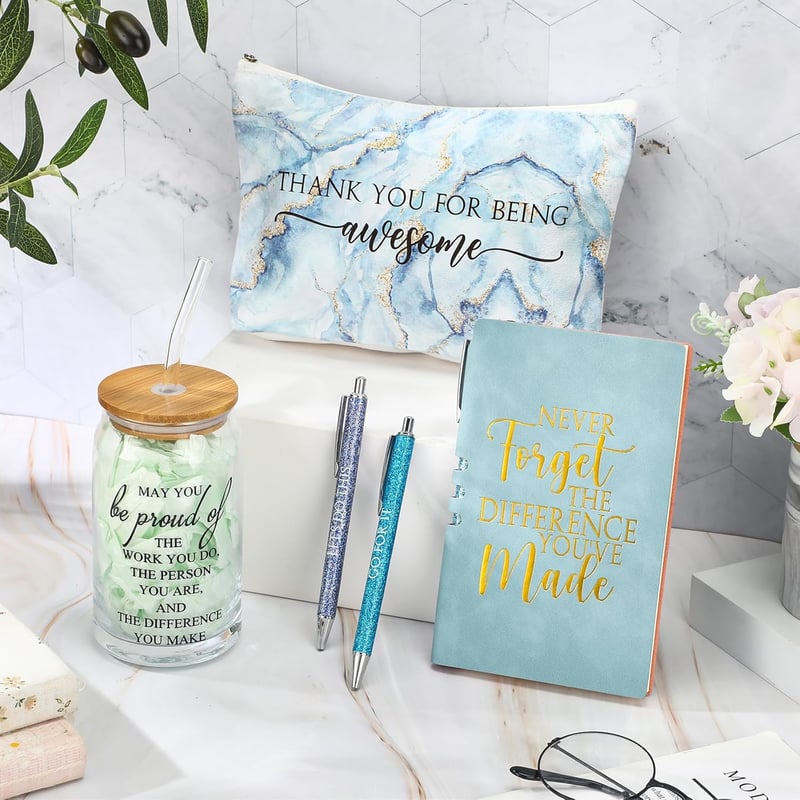 Employee Appreciation Gift Set for Women - 6-Piece Marble Print