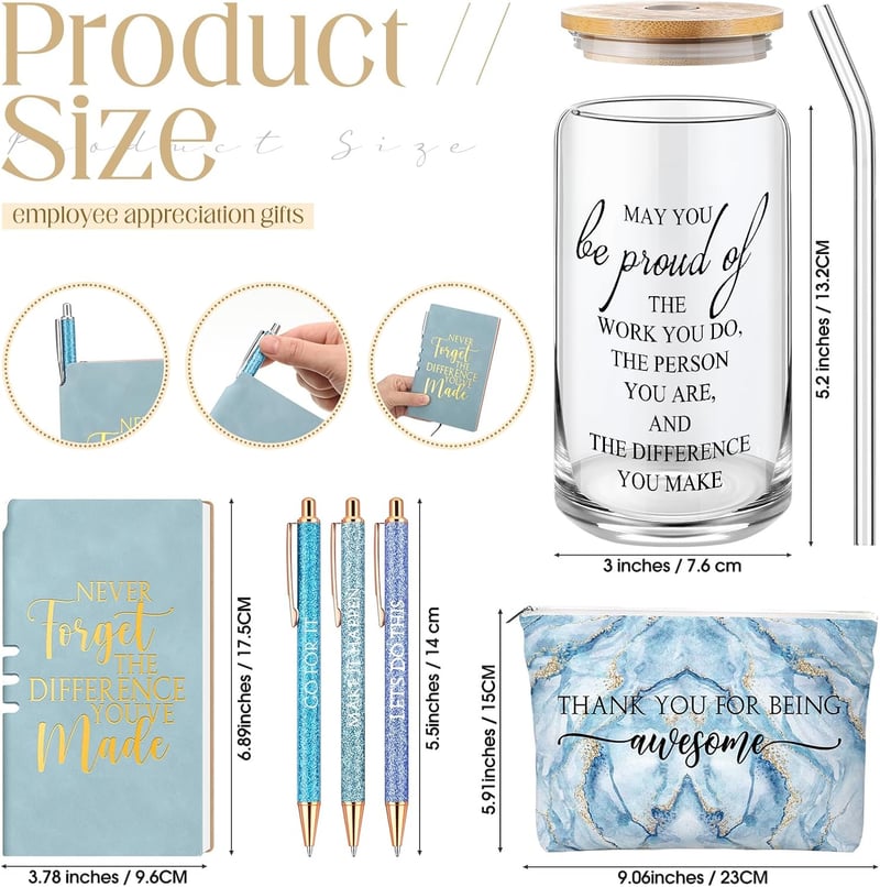 Employee Appreciation Gift Set for Women - 6-Piece Marble Print