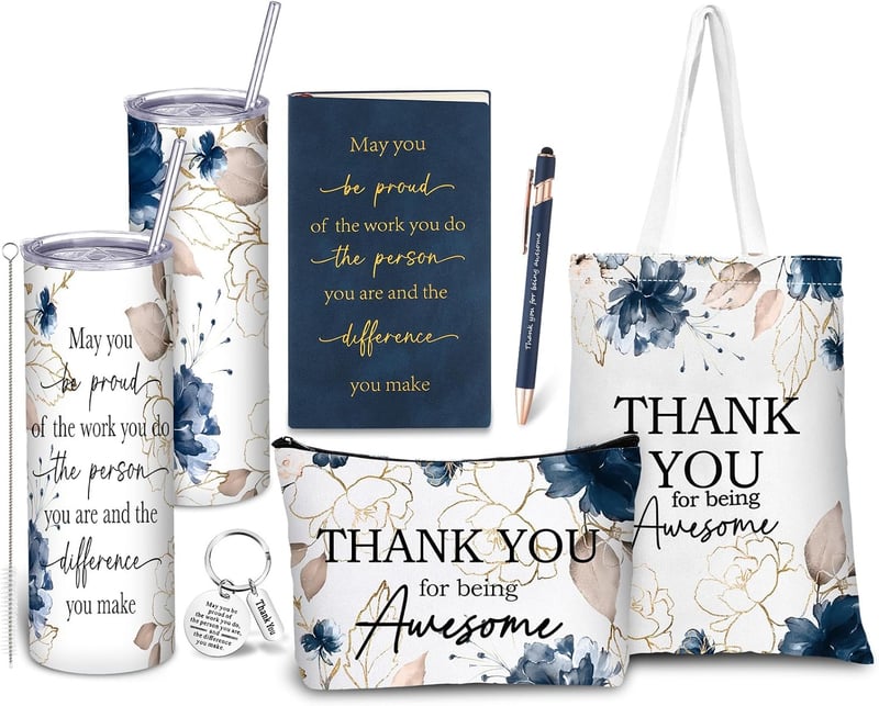 Employee Appreciation Gift Set for Women - 6 Pcs Floral Thank You