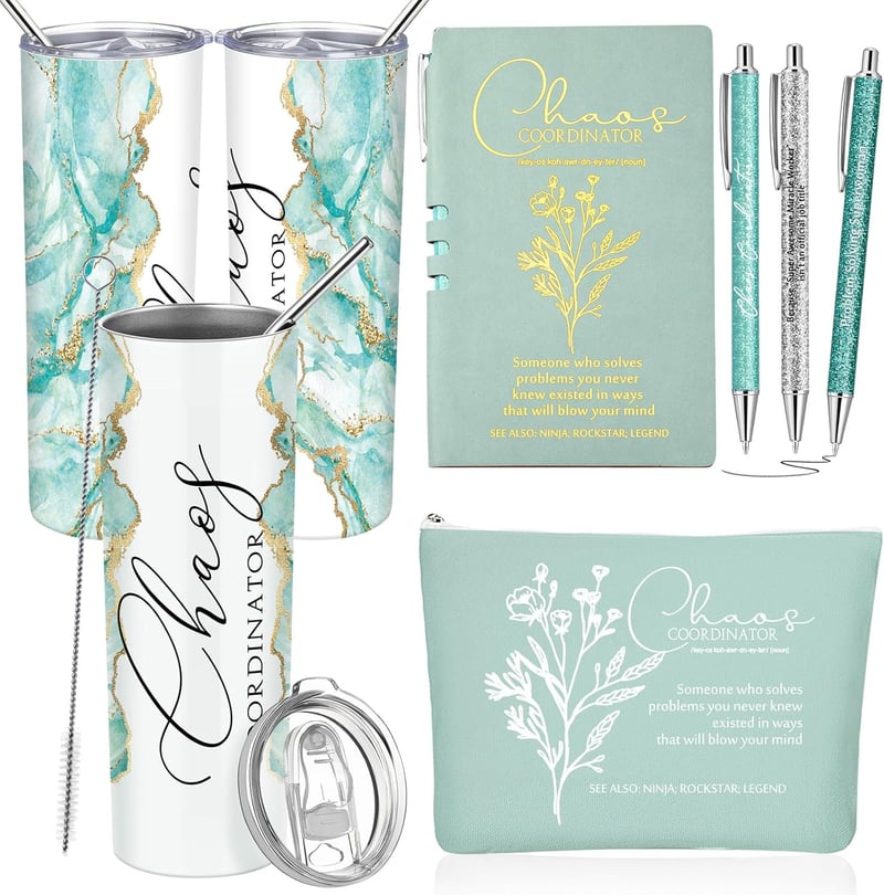Employee Appreciation Gift Set for Women - 20 oz Tumbler & Makeup Bag