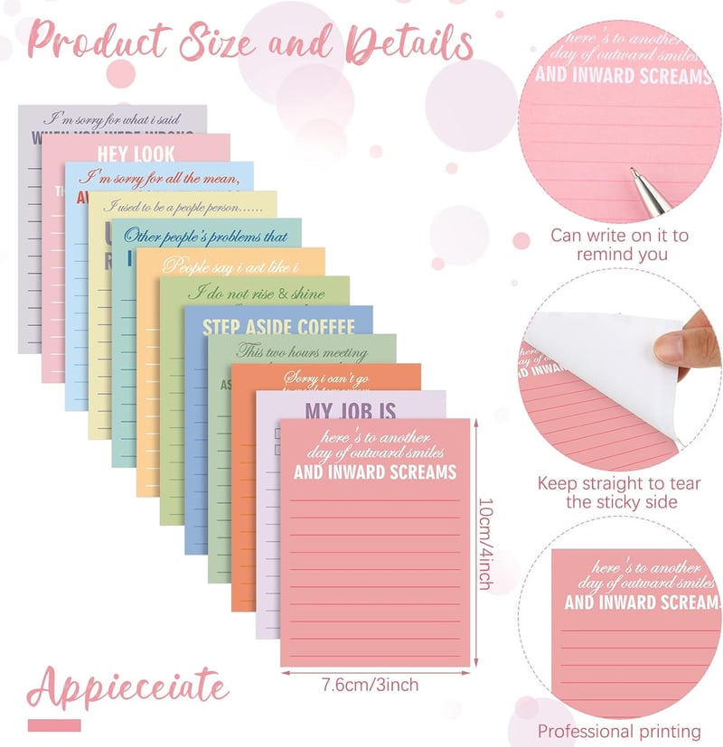 Sarcastic Notepads & Pens Set for Office Appreciation Gift