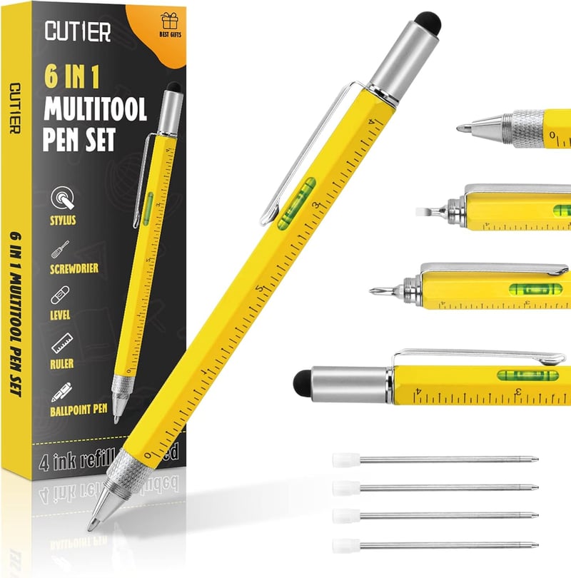 6-in-1 Multi-Tool Tech Pen Gift for Men, Personalized