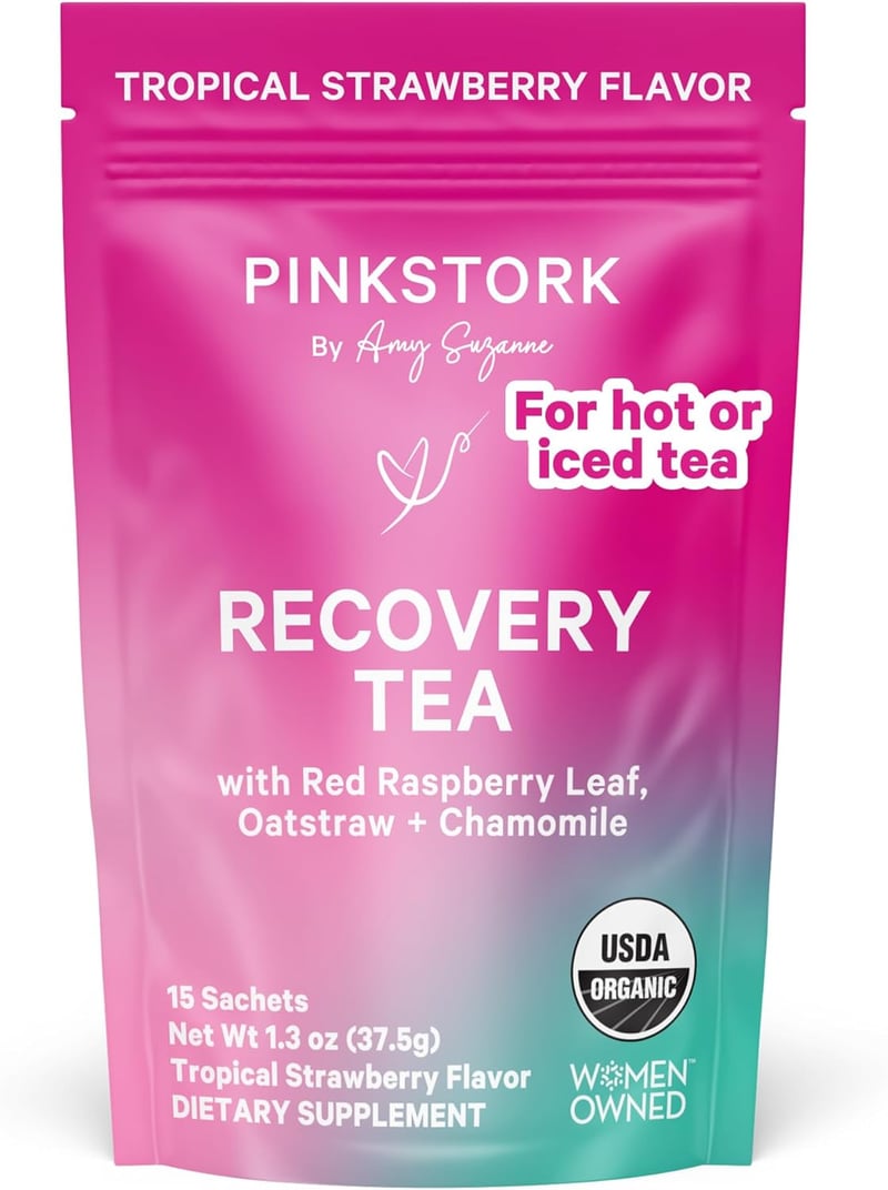 Postpartum Herbal Tea for Women, Organic Red Raspberry & Chamomile, 15 Sachets