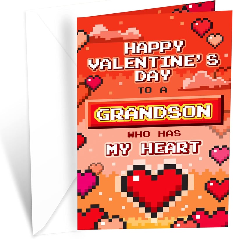 Eco-Friendly Valentine's Day Card for Grandson, 5x7.75 inches