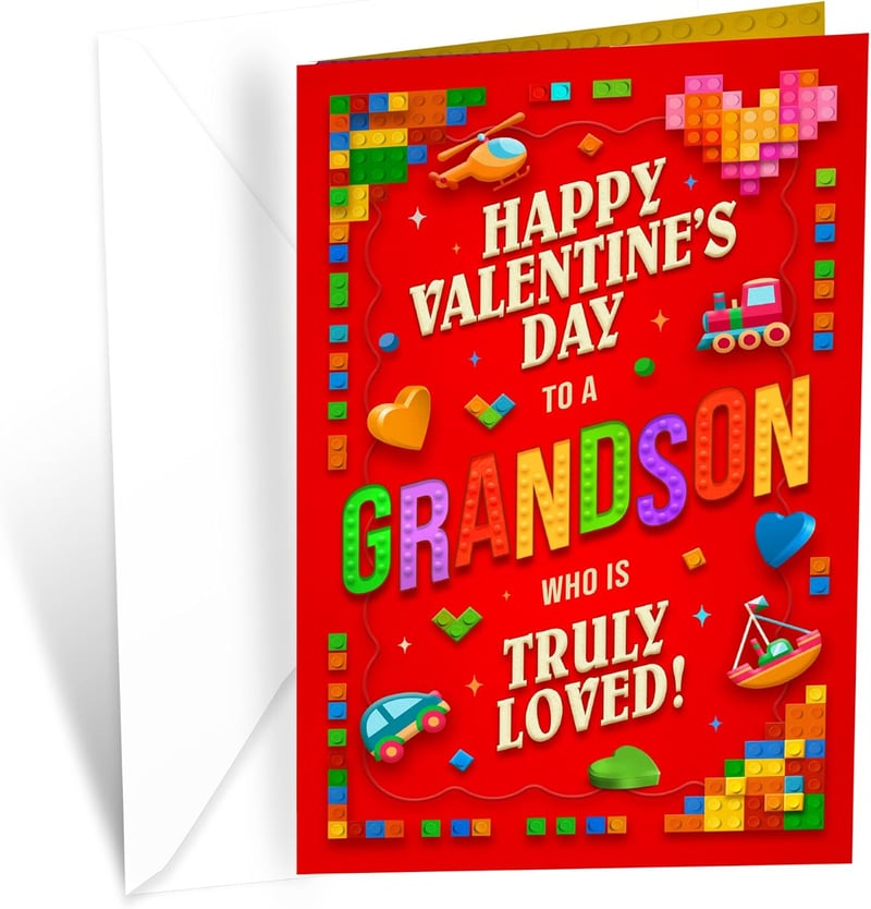 Valentine's Card for Grandson - Eco-Friendly, Premium Quality