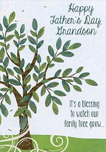 Father's Day Religious Card for Grandson - Family Tree Design