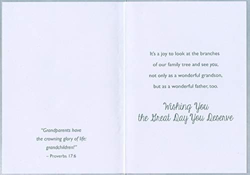 Father's Day Religious Card for Grandson - Family Tree Design