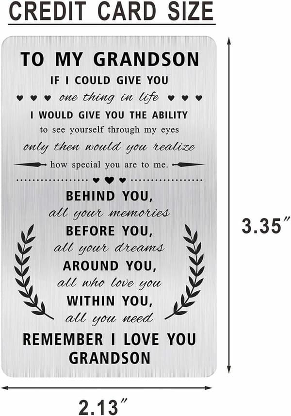 Valentine's Day Wallet Card for Grandson from Grandparents
