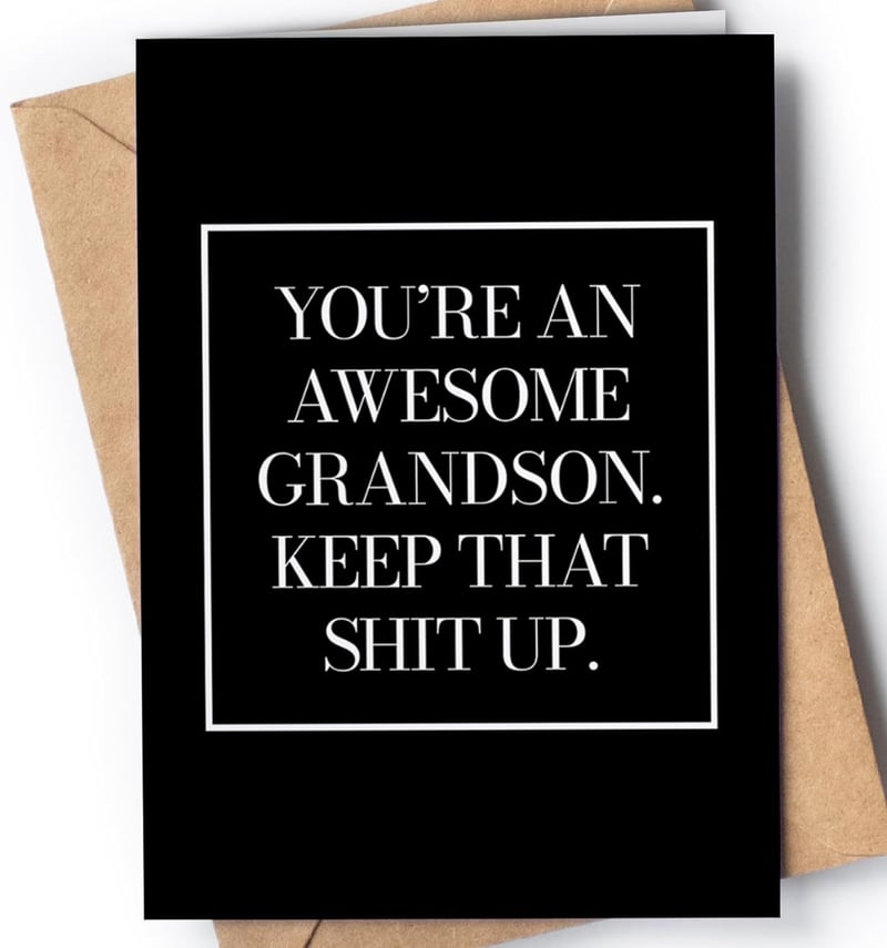 Birthday Card for Grandson - Funny and Stylish Design