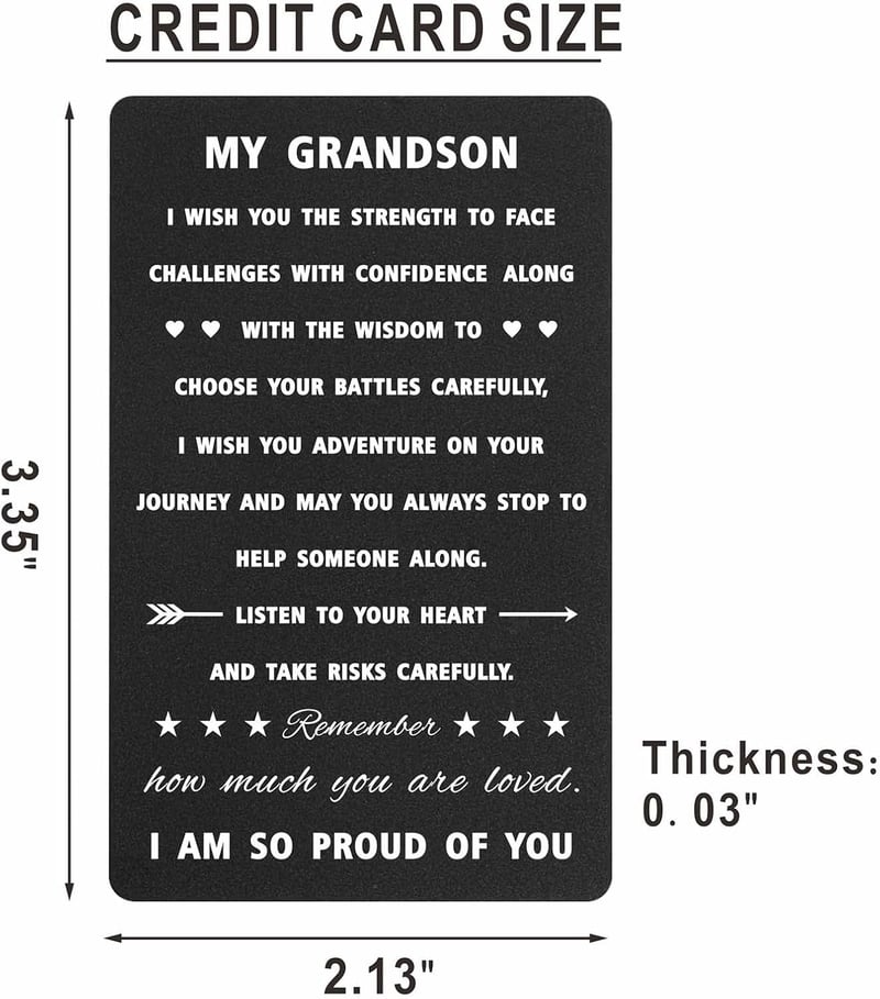 Graduation Card for Grandson - Unique Wallet Card Gift