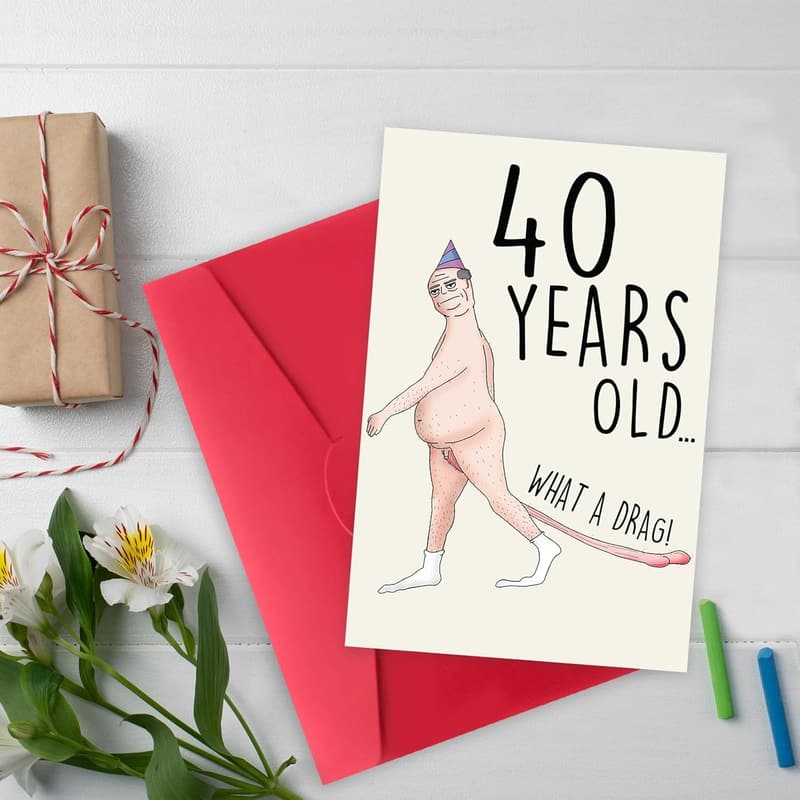 Funny 40th Birthday Card for Men - Unique Gift Idea