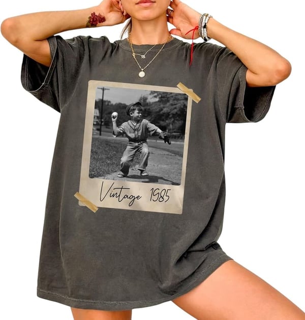 1985 Vintage 40th Birthday T-Shirt with Custom Photo