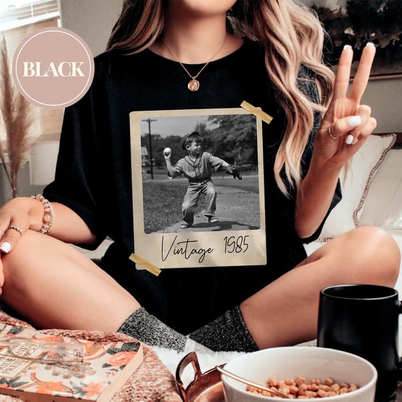 1985 Vintage 40th Birthday T-Shirt with Custom Photo