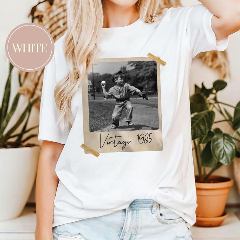 1985 Vintage 40th Birthday T-Shirt with Custom Photo