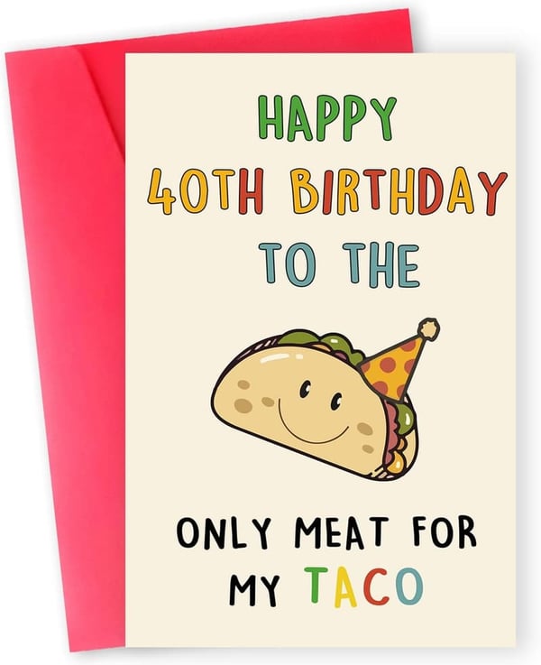 Funny 40th Birthday Card for Him - Men’s Gift Ideas