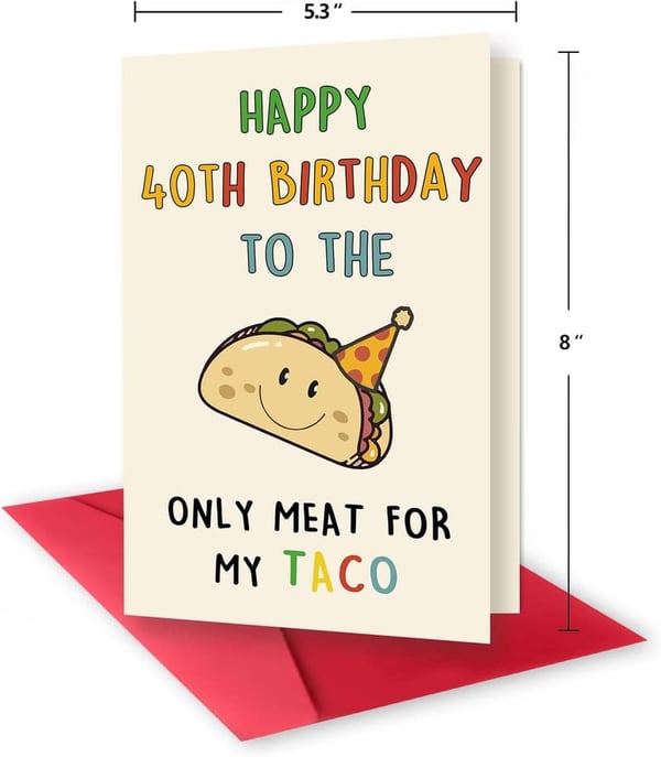 Funny 40th Birthday Card for Him - Men’s Gift Ideas