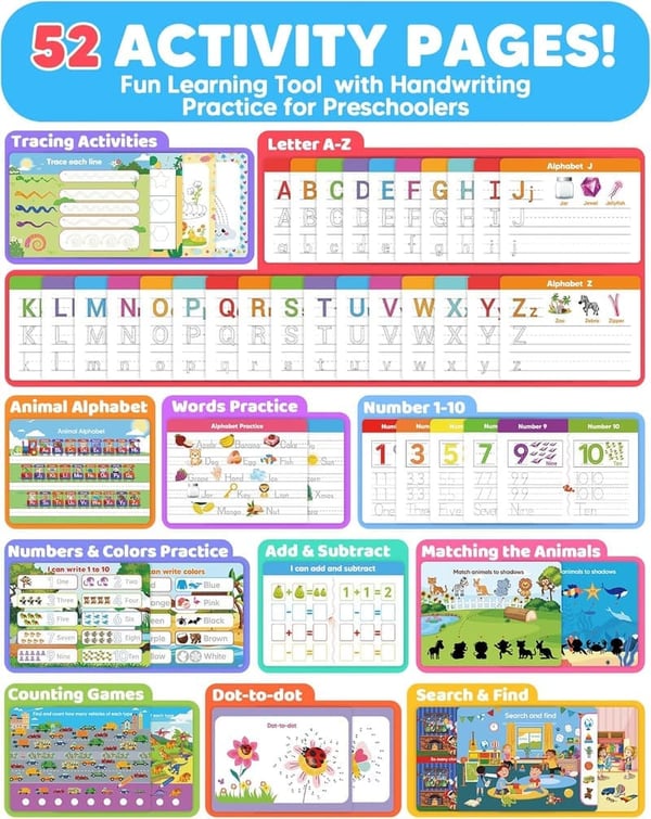 Montessori Handwriting Practice Workbook for Kids 3-5