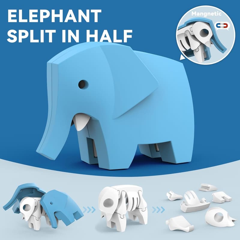 STEM Magnetic Animal Building Toy Set for Kids, Unique Birthday Gift