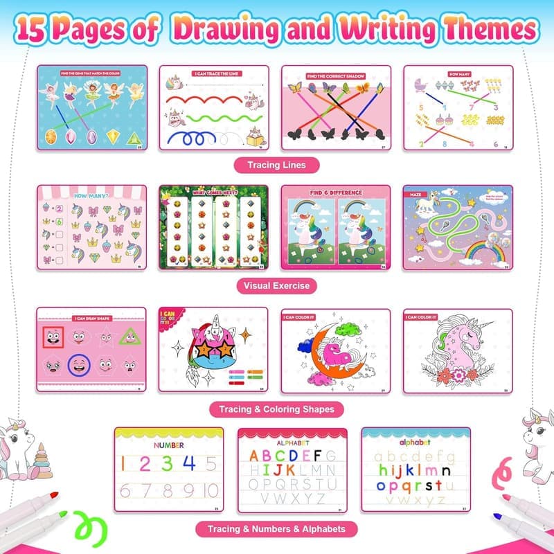 Montessori Unicorn Busy Book for Girls Aged 3-5