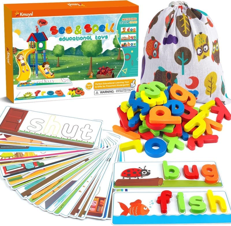 Preschool Learning CVC Word Builder Toys for Ages 2-6