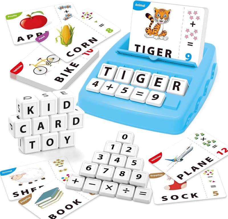 Educational Alphabet & Number Flash Cards for Kids 3-7 (Blue)