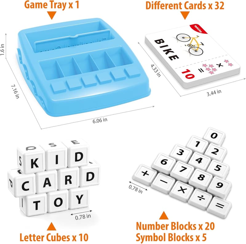 Educational Alphabet & Number Flash Cards for Kids 3-7 (Blue)