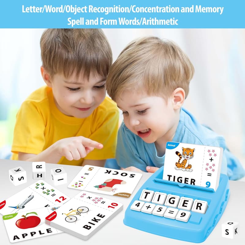 Educational Alphabet & Number Flash Cards for Kids 3-7 (Blue)