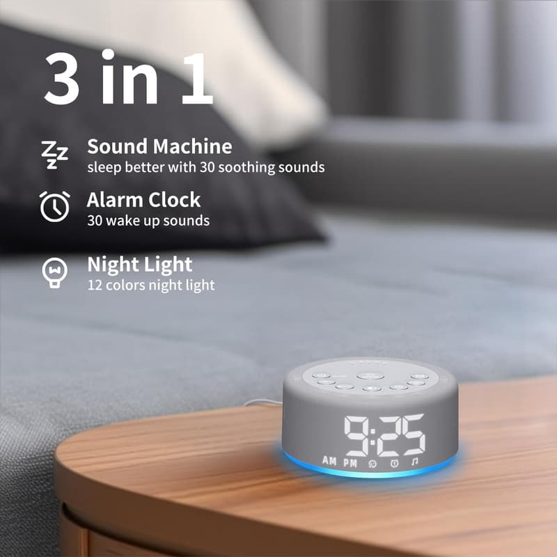 3-in-1 Sound Machine with Night Light & 27 Sounds for All Ages