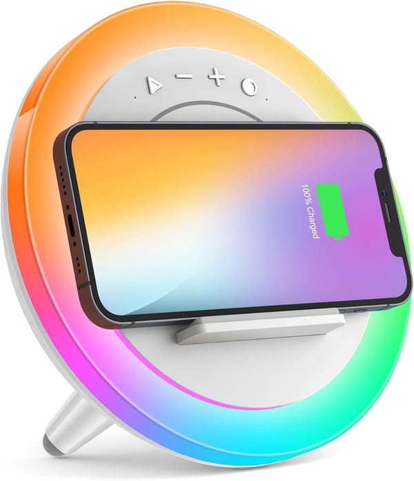 Wireless Charging Bluetooth Speaker with Night Light - Gift for Teens