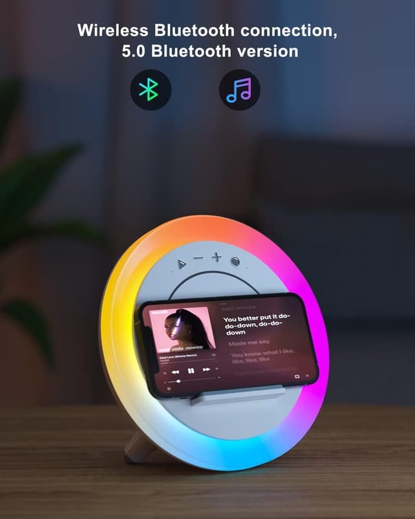 Wireless Charging Bluetooth Speaker with Night Light - Gift for Teens