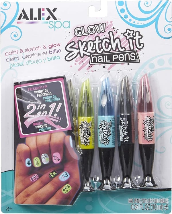 Glow-in-the-Dark Nail Design Pens for Girls, Ages 8+