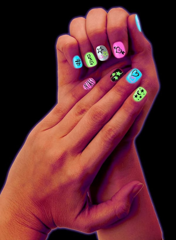 Glow-in-the-Dark Nail Design Pens for Girls, Ages 8+