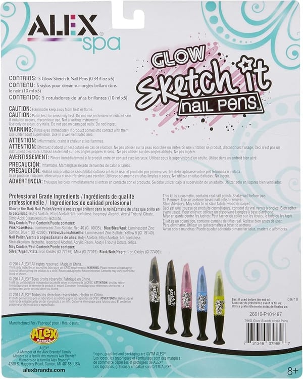 Glow-in-the-Dark Nail Design Pens for Girls, Ages 8+
