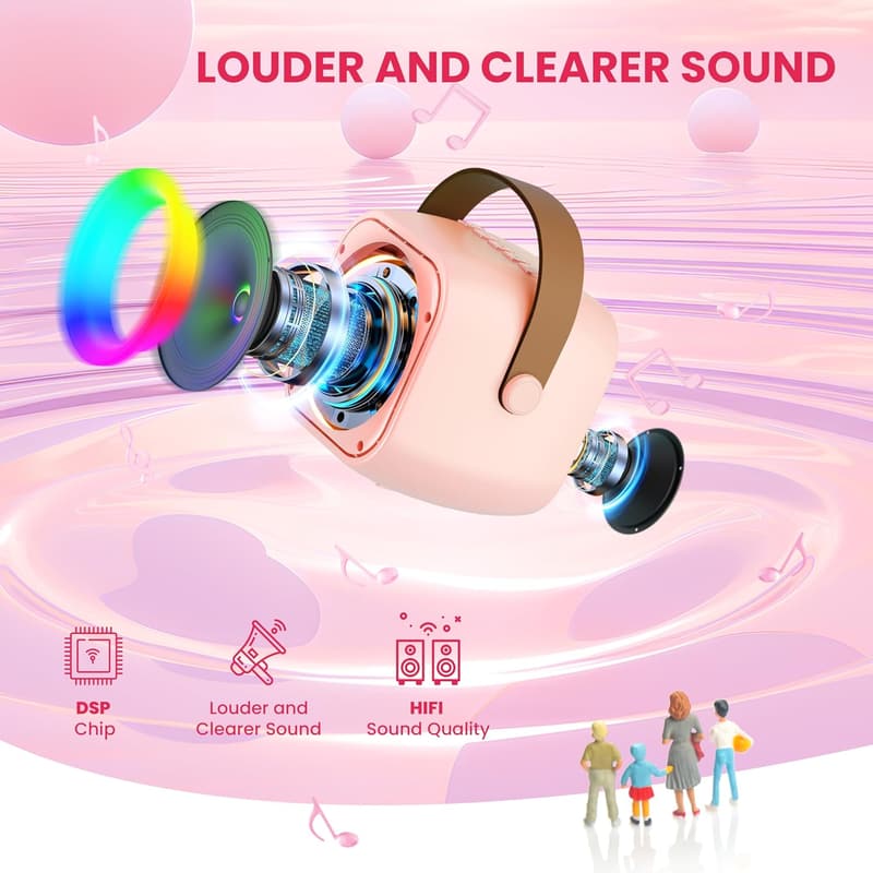 Portable Bluetooth Karaoke Machine with Microphone - Kids & Adults