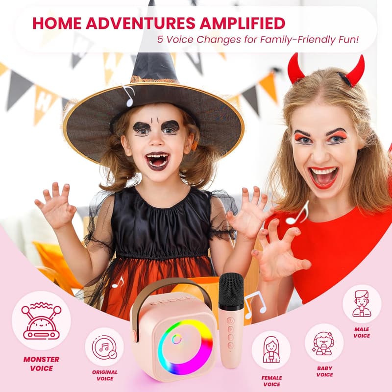 Portable Bluetooth Karaoke Machine with Microphone - Kids & Adults