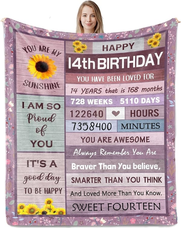 14th Birthday Blanket Gift for Girls - 50