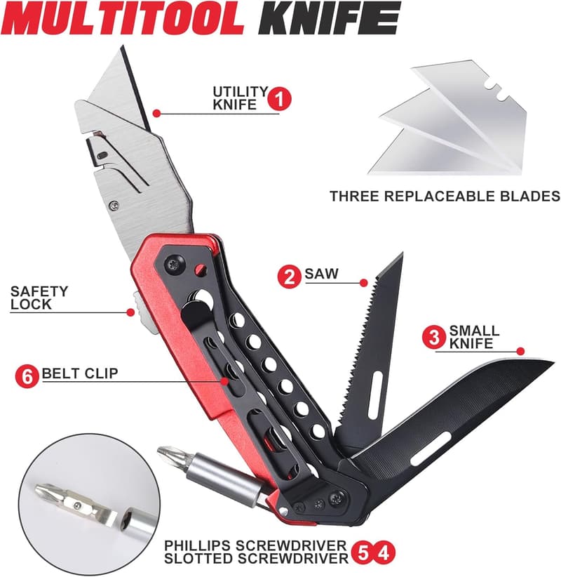 Father's Day 6-in-1 Utility Multitool Knife Gift