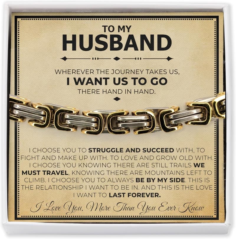 Husband's Gift: Classic Steel Bracelet Jewelry Set