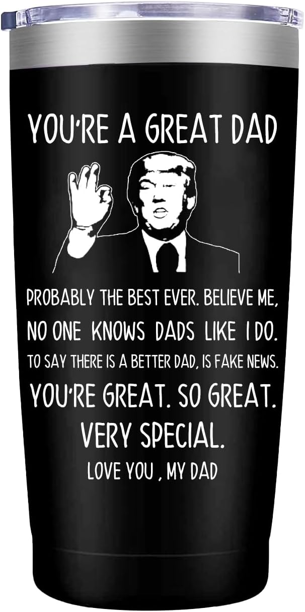Father's Day Black Stainless Steel Tumbler for Dad