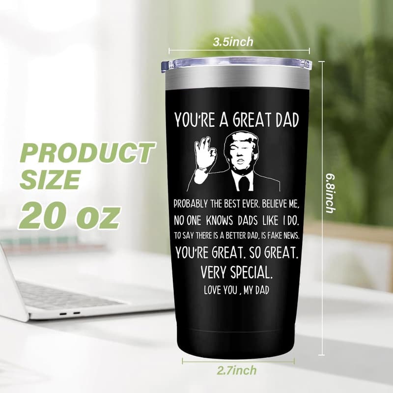 Father's Day Black Stainless Steel Tumbler for Dad