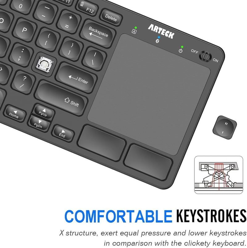 Bluetooth Backlit Keyboard with Touchpad for Smart TV & Devices