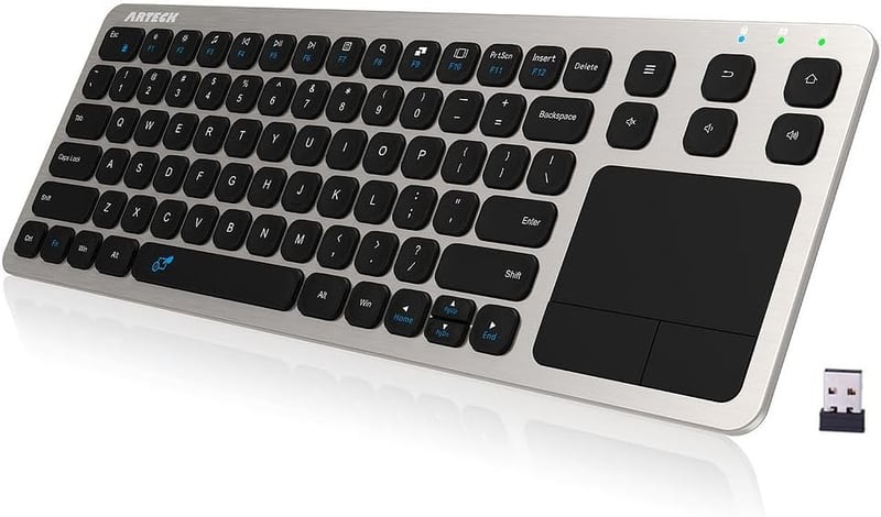 Wireless Touch TV Keyboard with Built-in Touchpad - Compact Design