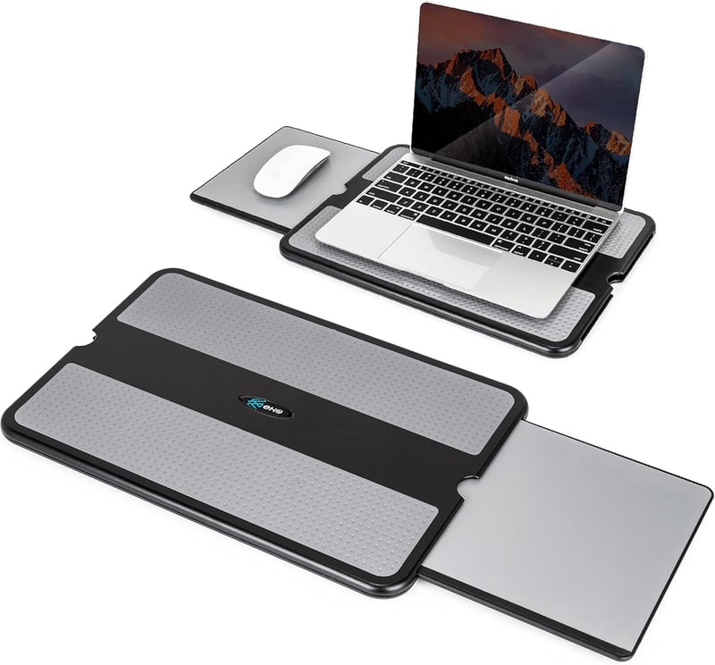 Laptop Lap Pad with Retractable Mouse Tray – Anti-Slip Heat Shield