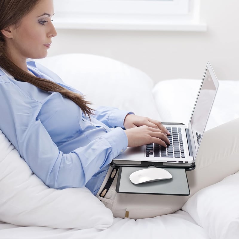 Laptop Lap Pad with Retractable Mouse Tray – Anti-Slip Heat Shield