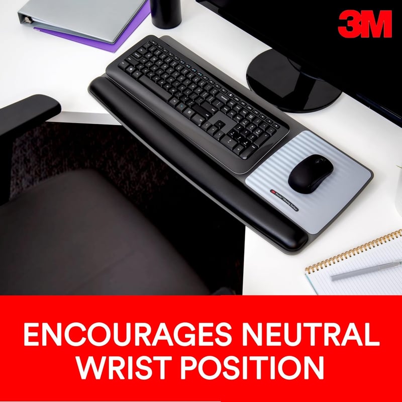 Tilt-Adjustable Gel Wrist Rest for Keyboard & Mouse - Black