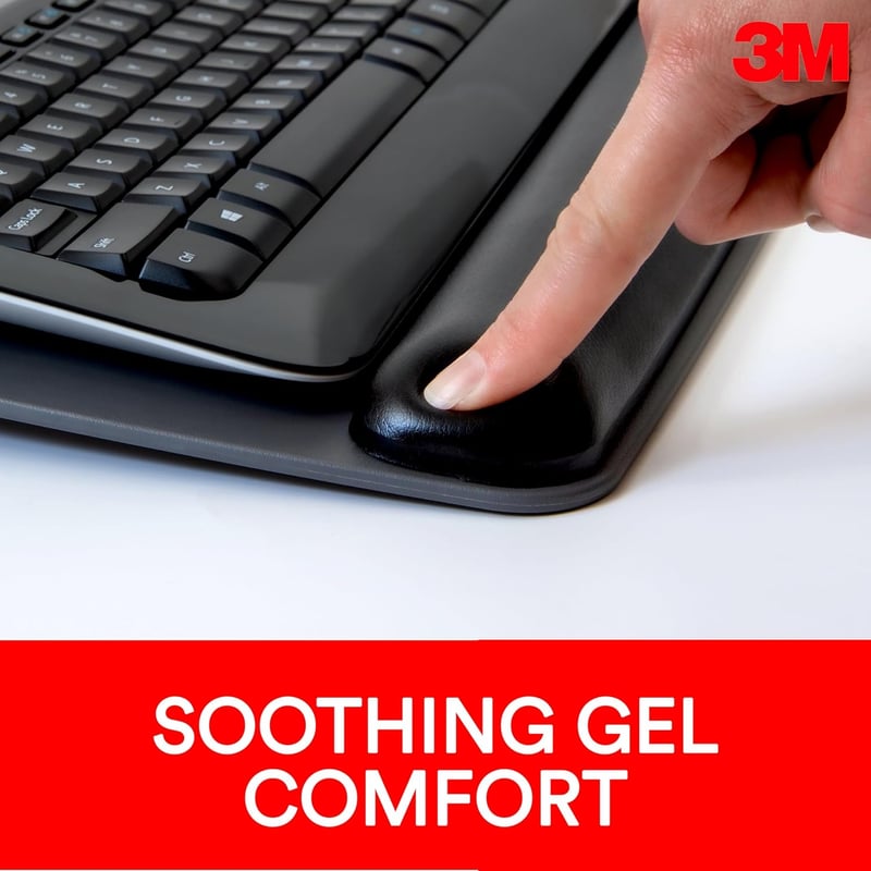 Tilt-Adjustable Gel Wrist Rest for Keyboard & Mouse - Black