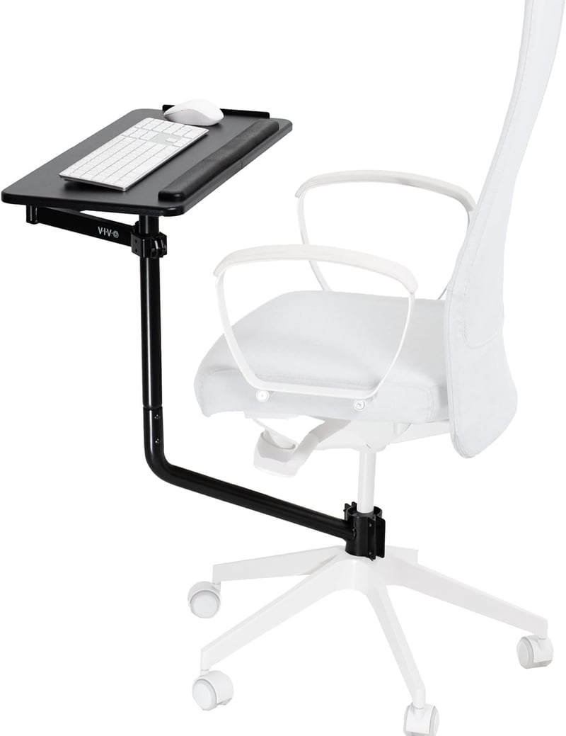 Ergonomic Keyboard and Mouse Tray with 360° Rotation, Black