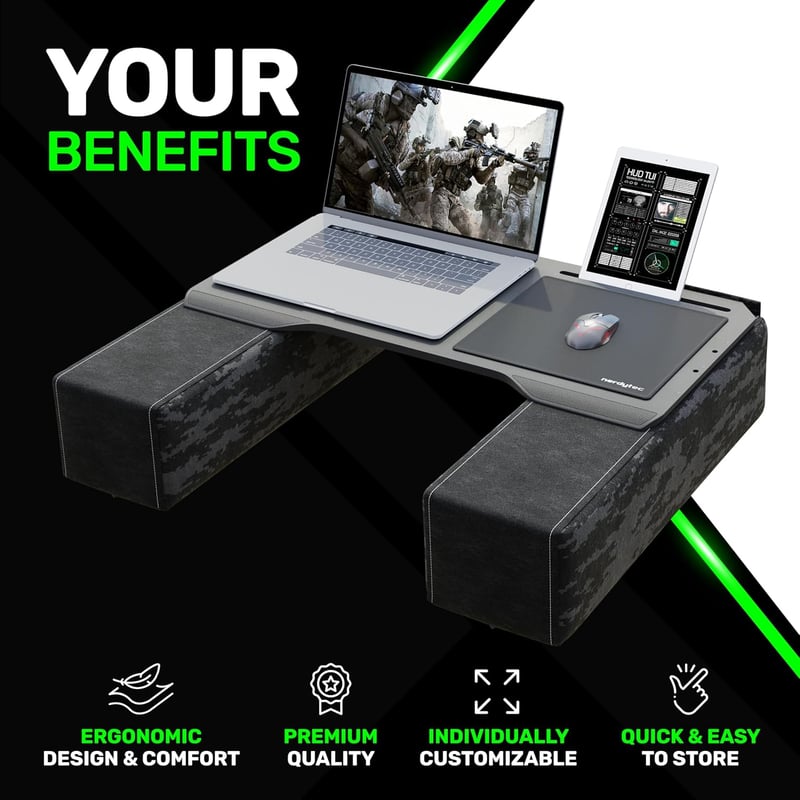 Premium Ergonomic Bamboo Lap Desk for Notebooks