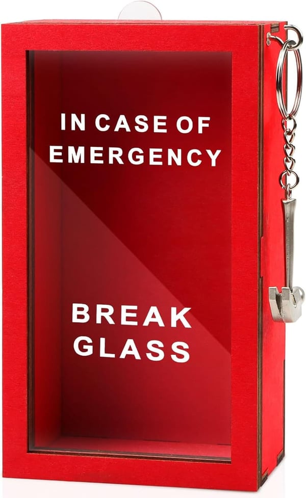 Personalized Emergency Idea Jar with Hammer - Fun Desk Decor