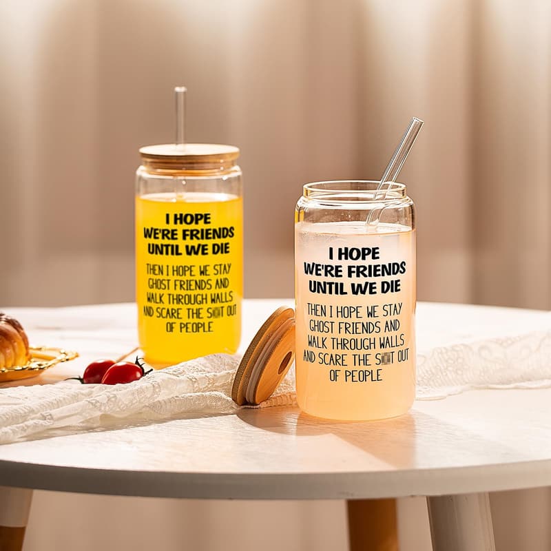 Personalized 16oz Drinking Glass - Unique Friendship Gift